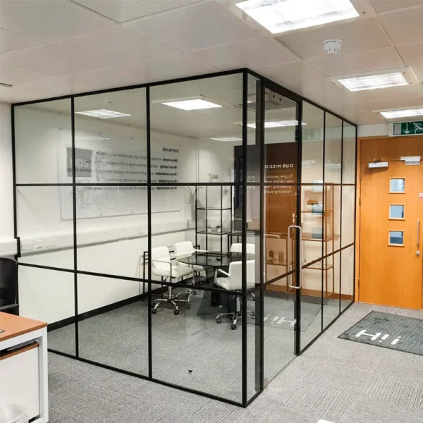 Перегородки алюминиевые офисные стационарные