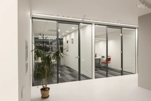 Перегородки алюминиевые офисные раздвижные